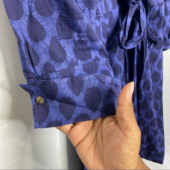 Diane Von Furstenberg Navy Blue Full Wrap Printed Midi Casual Dress 6 Small - Picture 6 of 12